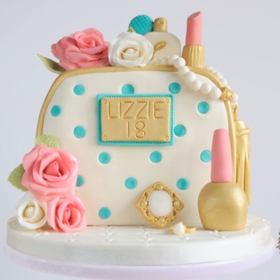 Roses, Cosmetics And Jewels Birthday Cake