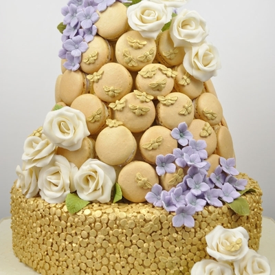 Honey, Vanilla & Lavender Beehive Macaron Cake on Cake Central