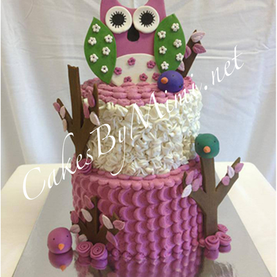 Owl Baby Shower Cake