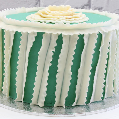 Teal Ruffle Cake Large