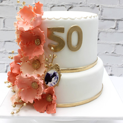 Peach 50 Cake