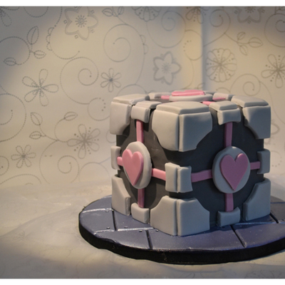 Companion Cube Birthday Cake