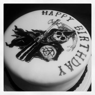 Hand Painted With Black Gel Food Coloring