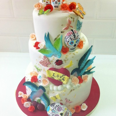 Tattoo Inspired Wedding Cake