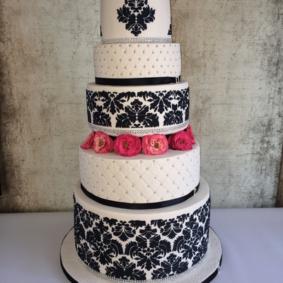 Black And White Damask