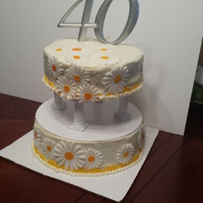 40Th Anniversary Cake Twist On The Traditional Marble Cake One Layer Vanilla One Layer Chocolate