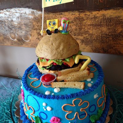 This Is The First Cake I Did After Starting My Decorating Classes The Burger Is All Cake And Buttercream Except The Lettuce And Cheese