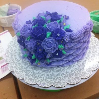 This Was My Final Cake For A Local Royal Icing Flowers Class