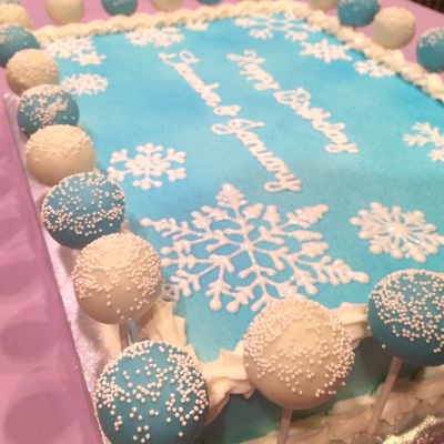 Winter Birthday Sheet Cake