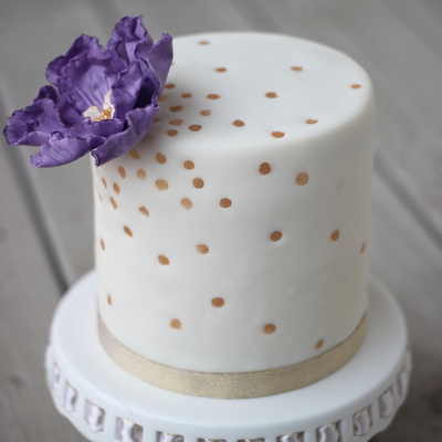 Gold Dots With Purple Gumpaste Flower