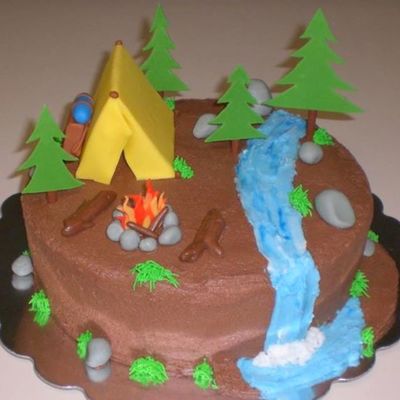 Camping Themed Cake