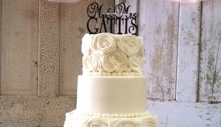 Red Rosette Anniversary Cake - CakeCentral.com