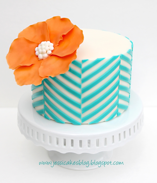 Offset Chevron Pattern Cake