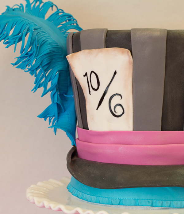 Mad Hatter Cake With Hand Sculpted Gumpaste Feather