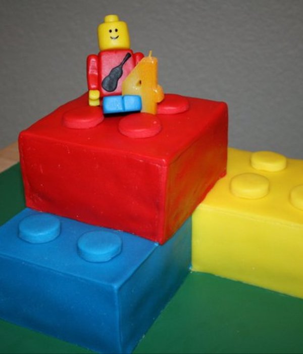 White Cake Fondant Lego Multifig Made With Fondant