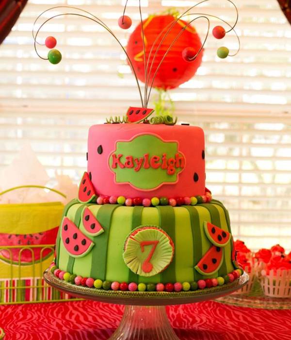 Watermelon Theme Birthday Cake
