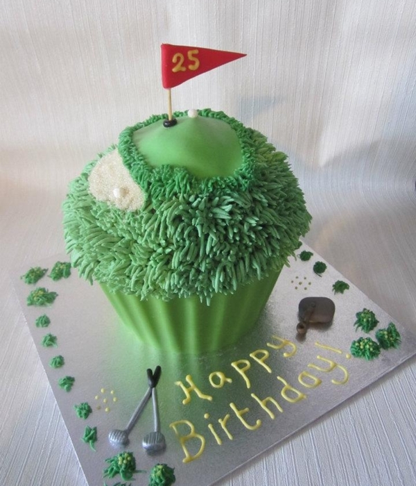Giant Golf Themed Cupcake!