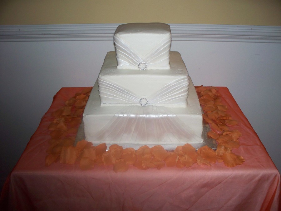 Square Cake With Fondant Pleats