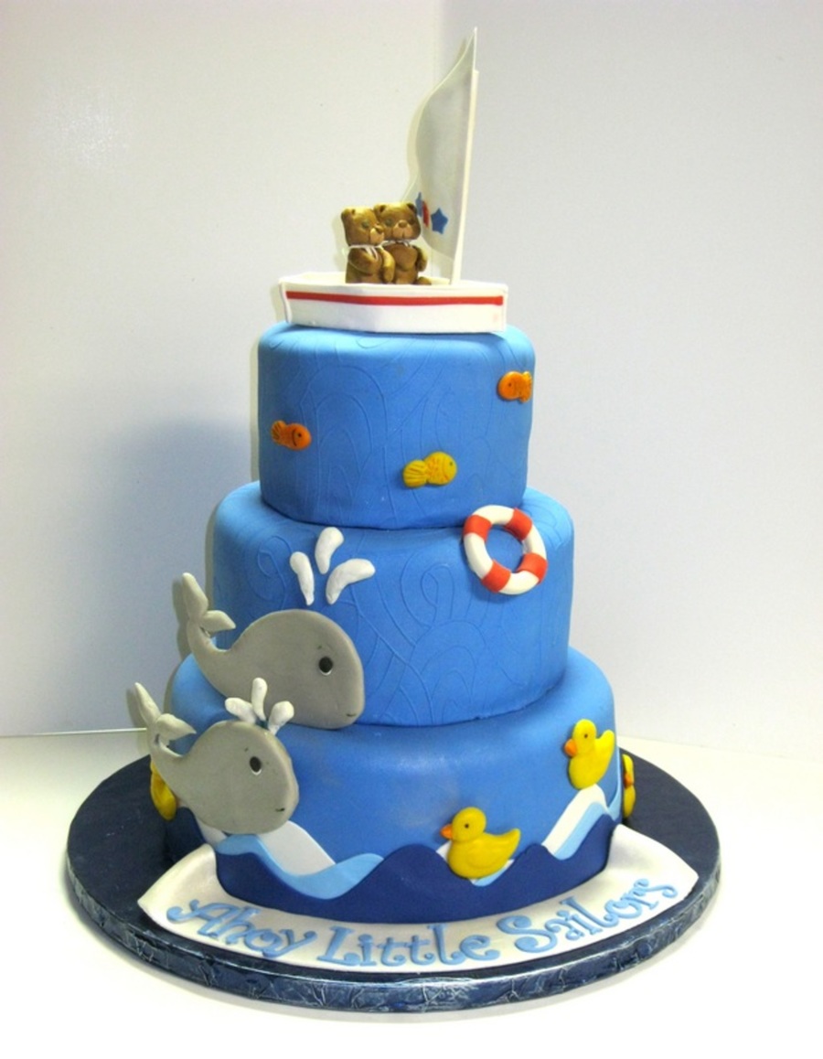 Nautical Theme Baby Shower Cake Nautical Theme Baby Shower Cake