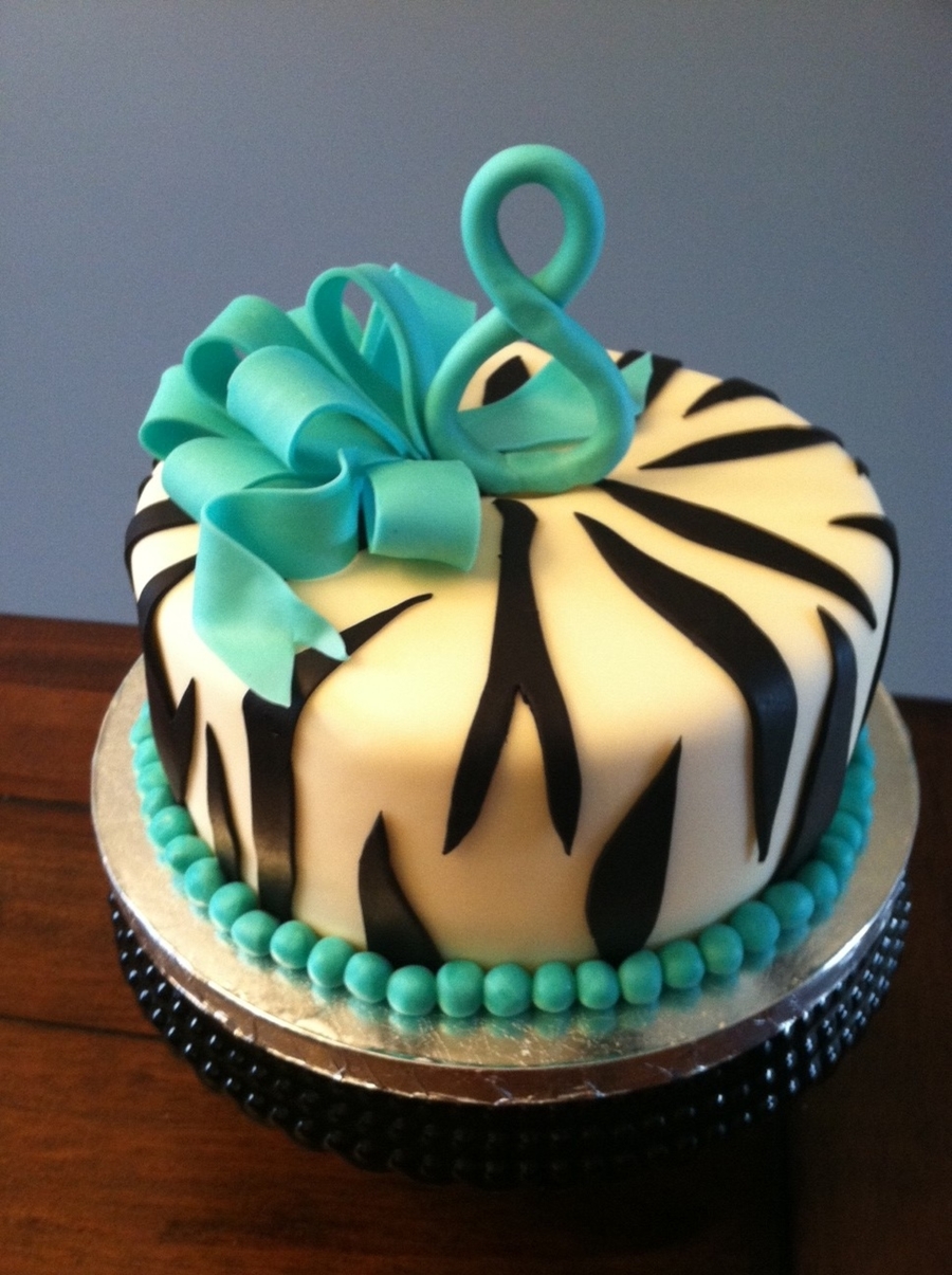 Zebra Print Birthday Cake