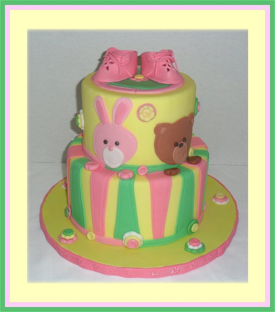 Bunny Amp Bear Baby Shower All Fondant Buttons Made From Mold