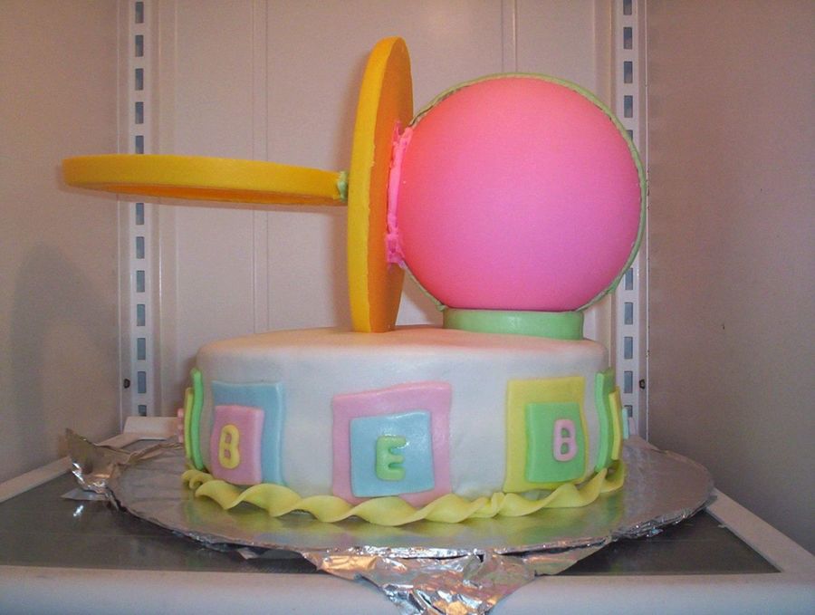 Pacifier Baby Shower Cake