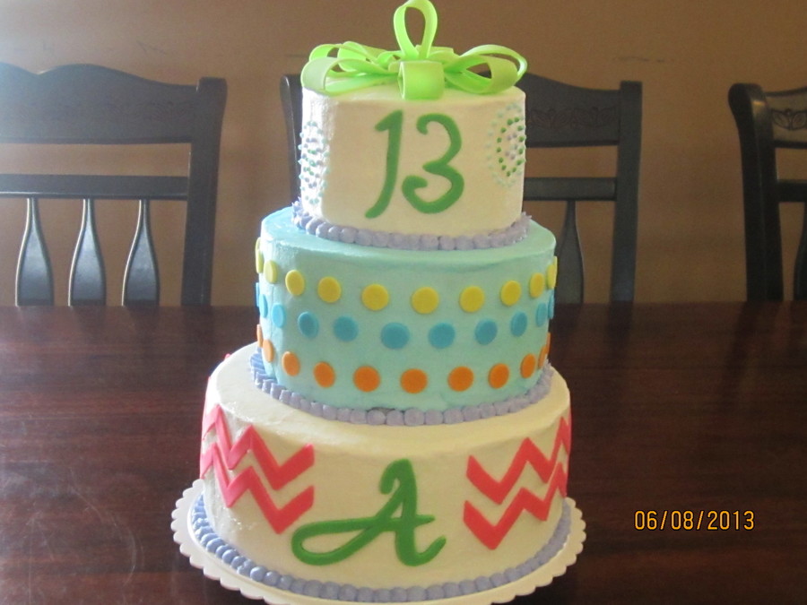 Birthday Cake For A Girl Turning 13 Cakecentralcom