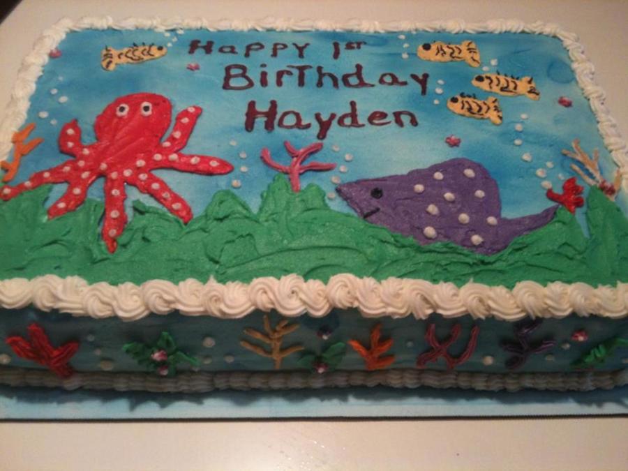 Ocean View Sheet Cake - CakeCentral.com