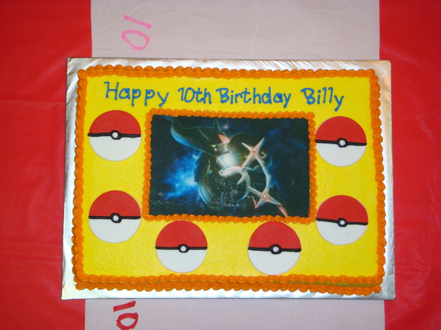 Pokemon Arceus Sheet Cake
