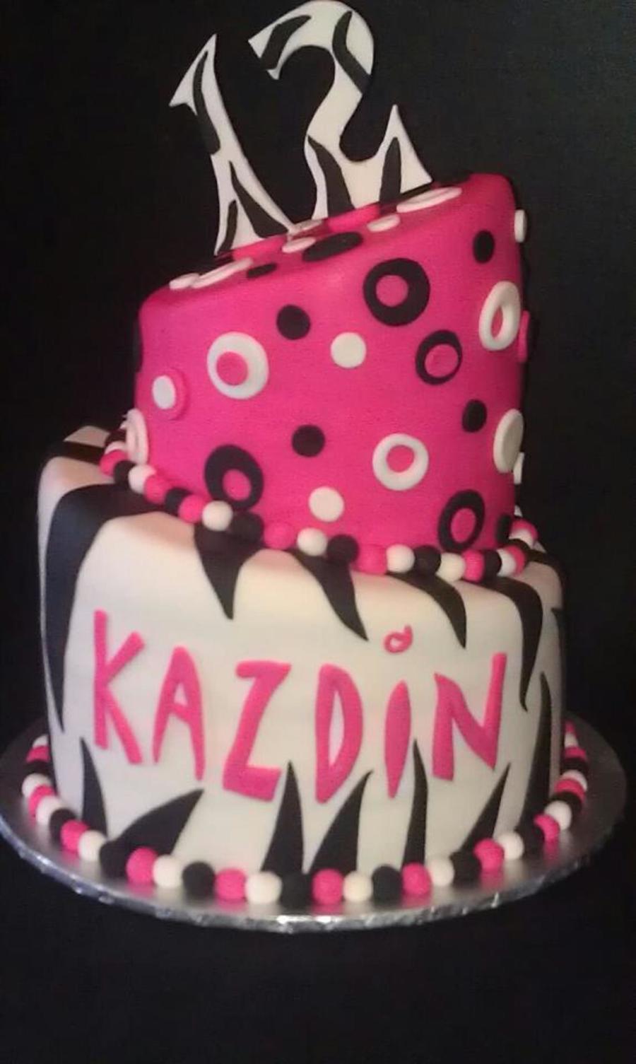 Pink And Black Zebra Cake