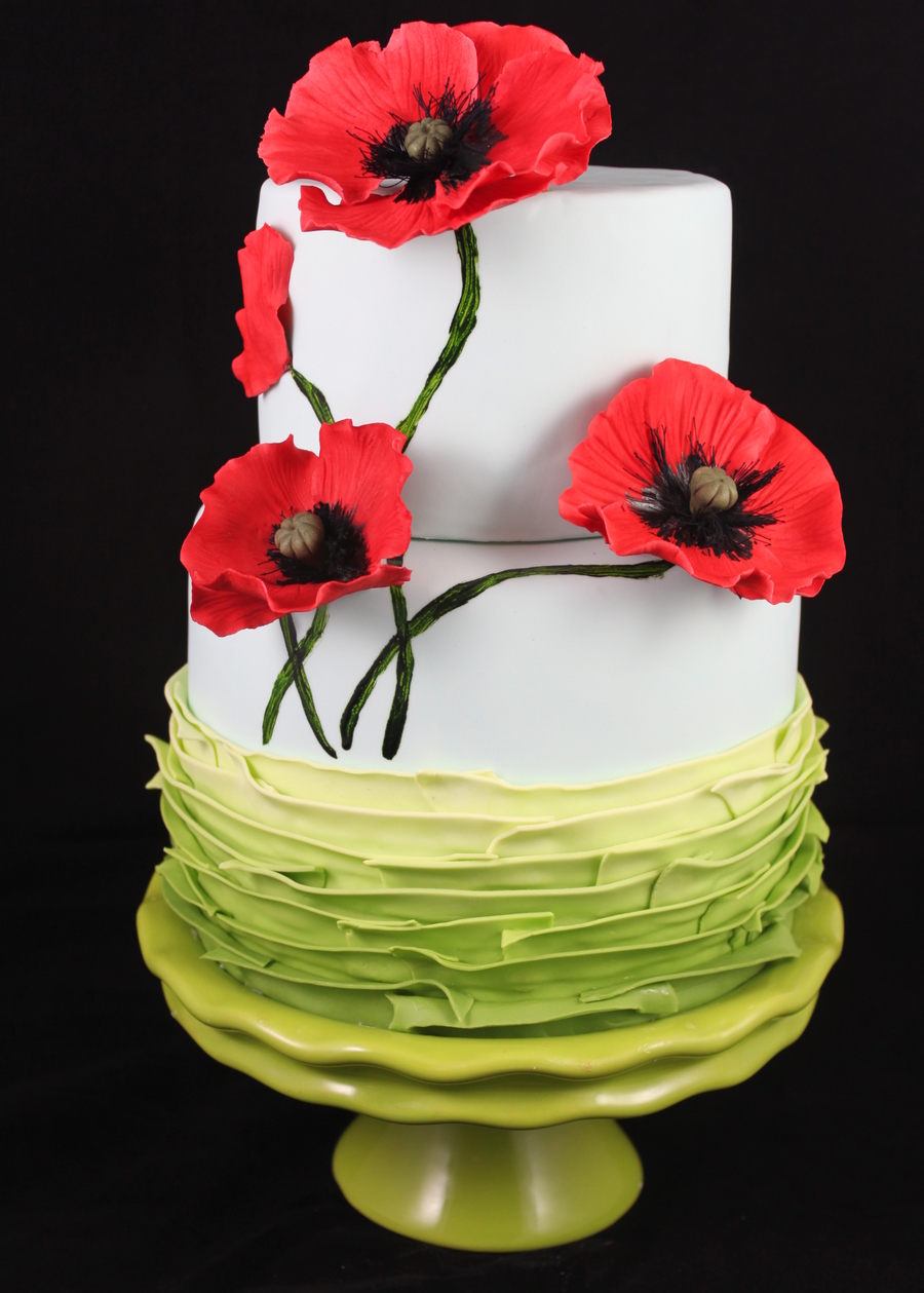Fondant With Gumpaste Poppies