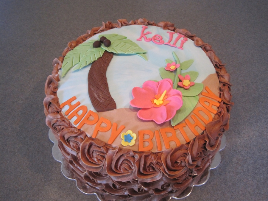 Palm Tree Birthday Cake