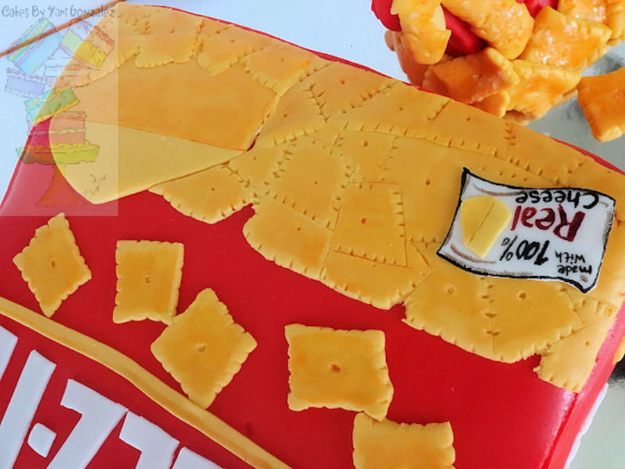 Cheez It Open Box Cake Marble Cake Covered And Decorated