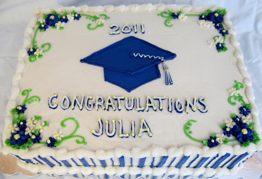 royal blue graduation cake