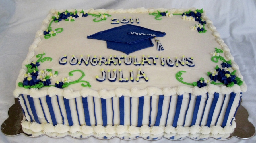 royal blue graduation cake