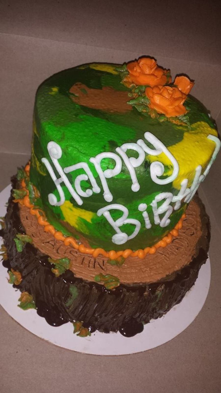 All Buttercream Icing Stump Covered In Chocolate Ganache