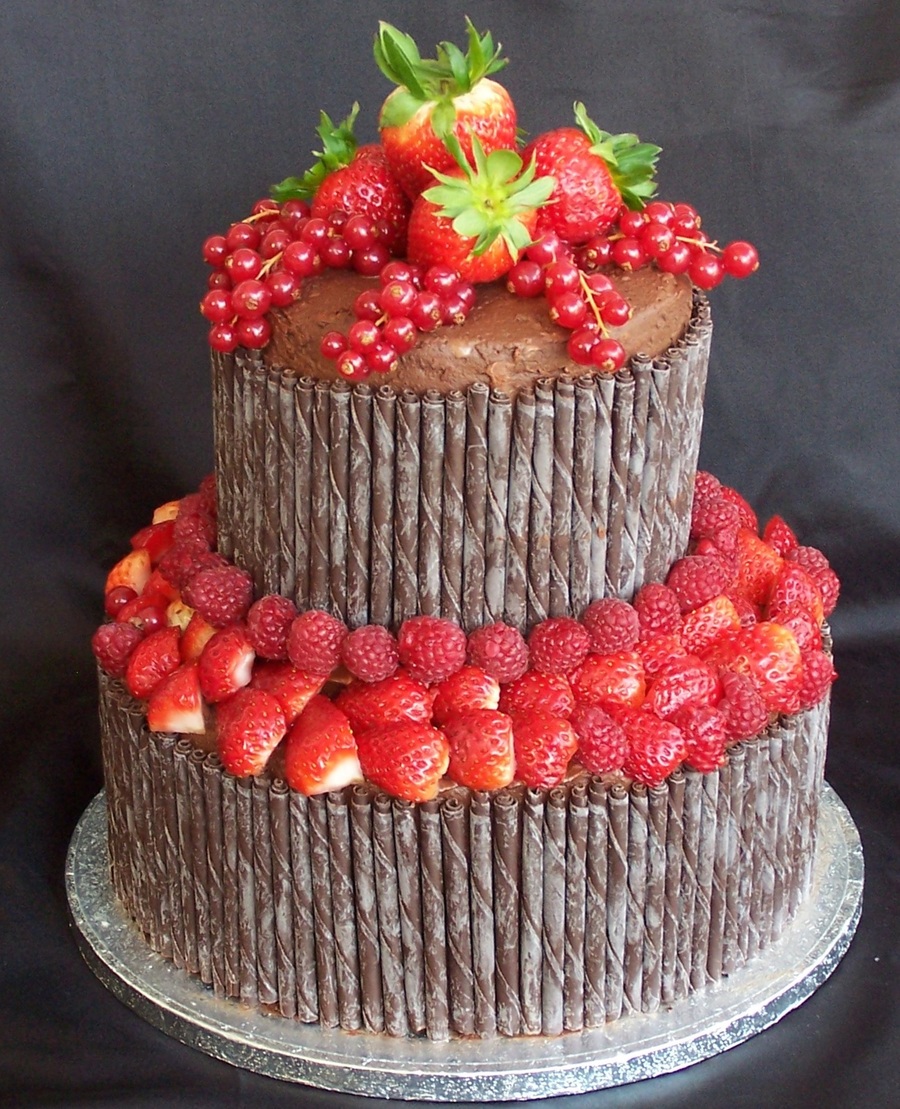 Chocolate Delight With Fresh Red Fruits