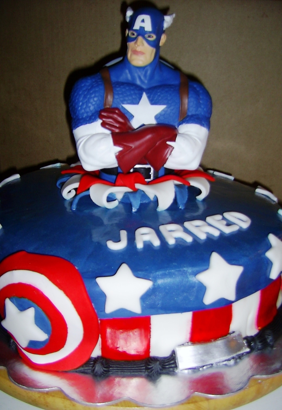 Captain America Fondant Cake Design Captain America Fondant Cake Design