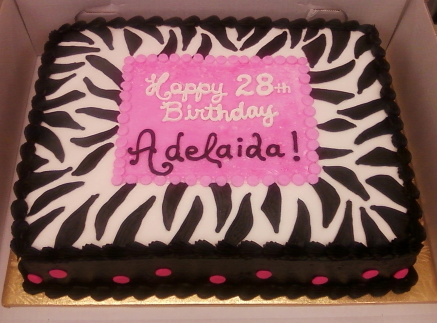 Zebra Print Sheetcake