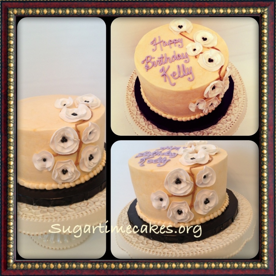Smooth Iced Ivory Buttercream With Vanilla Bean Cake And Vanilla Bean