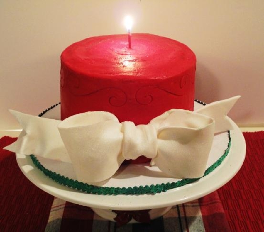 Christmas Candle Birthday Cake - CakeCentral.com