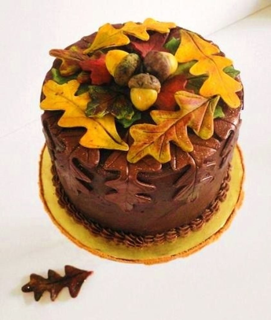 Autumn Leaves Fall Birthday Cake CakeCentral