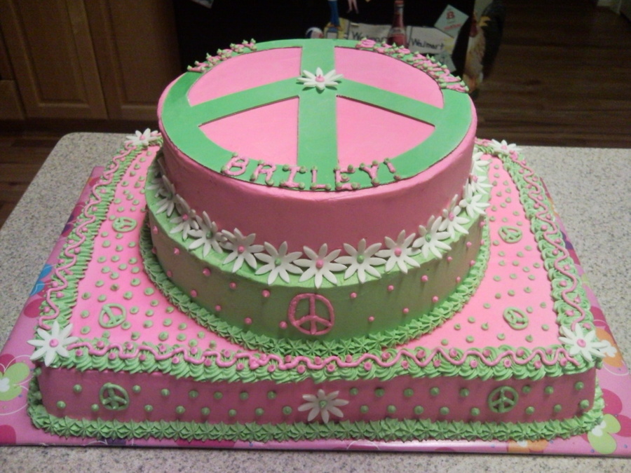peace sign birthday cake ideas