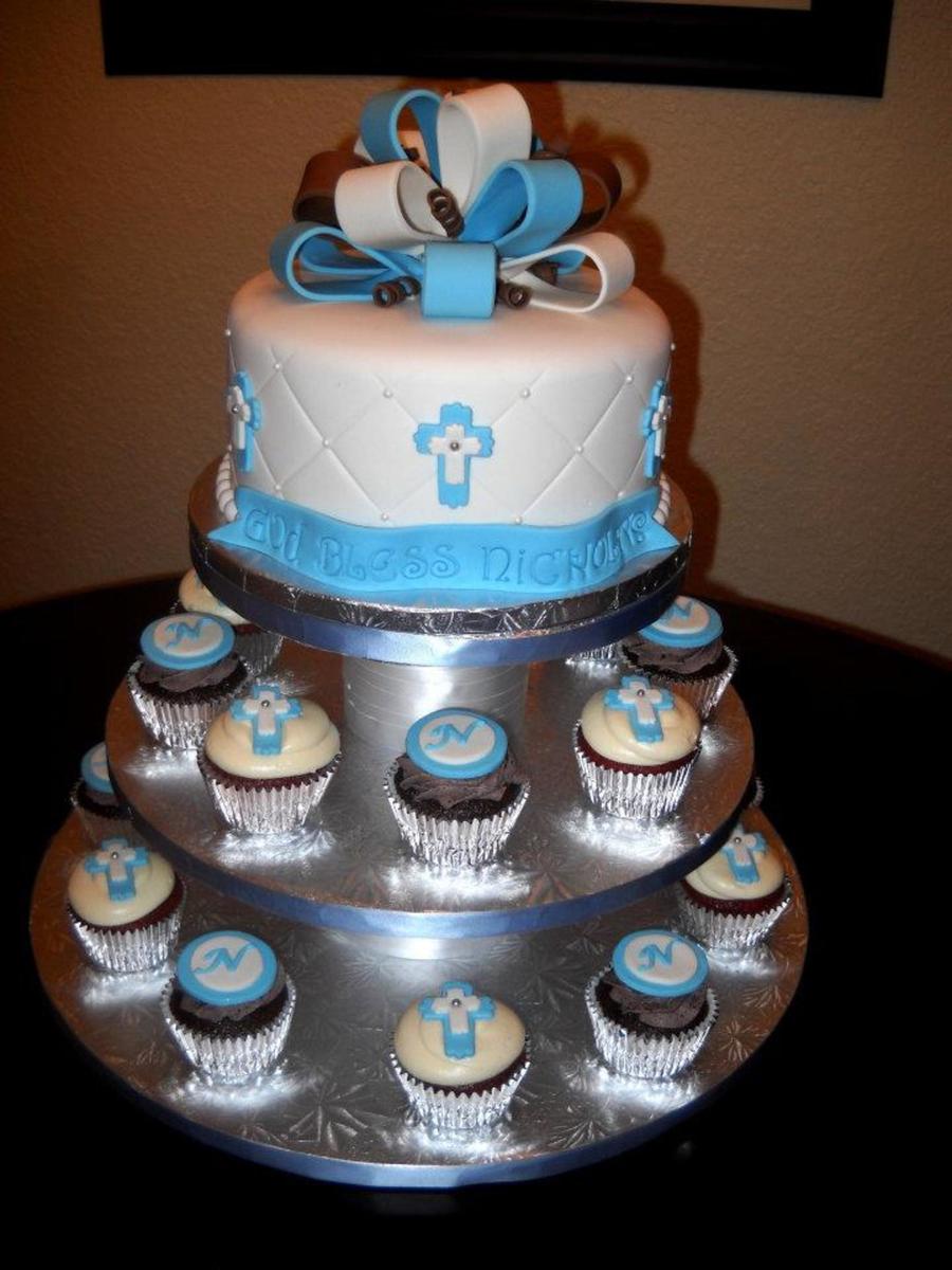 Baptism Cupcake Tower