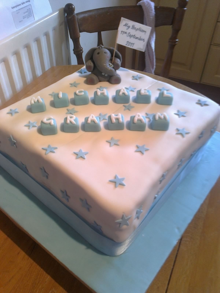 Elephant Baptism Cake