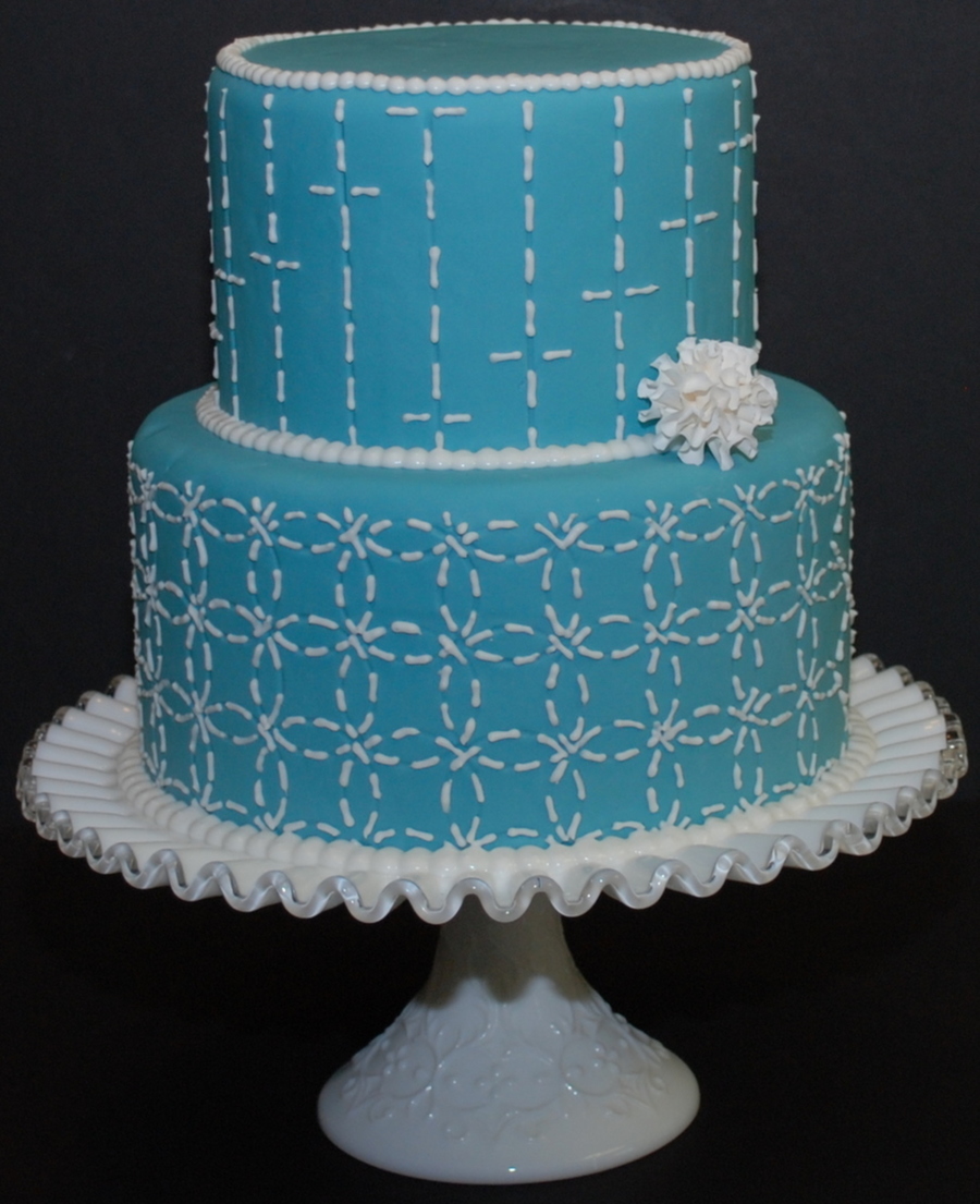 Blue White Quilted Cake Cakecentral Com