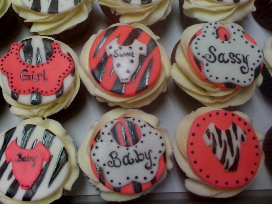 Baby Shower Cupcakes Pink/zebra - CakeCentral.com