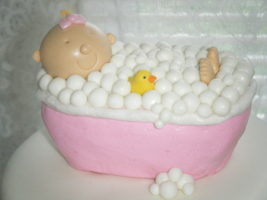Baby In Bathtub Baby Shower Cake
