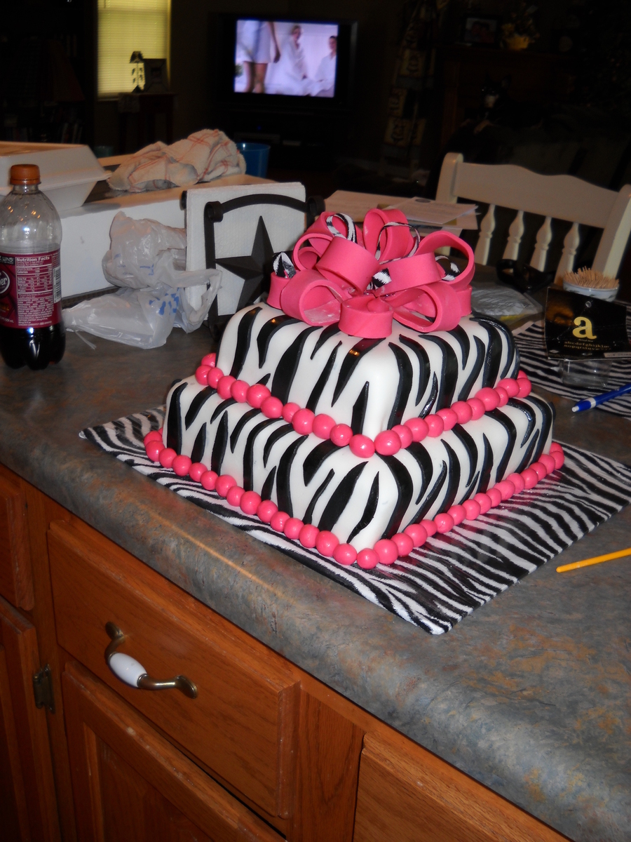 Zebra Print Birthday Cake!