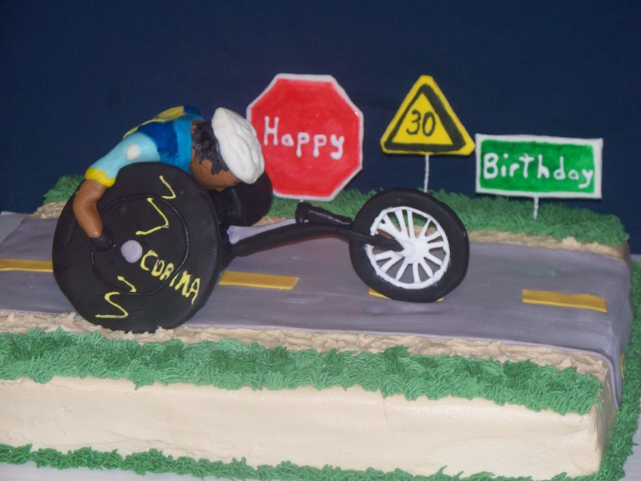 Wheelchair Racing Birthday Cake